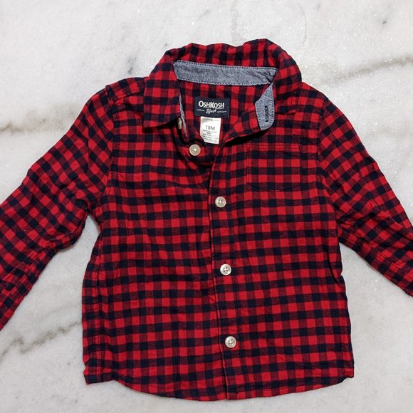90'S Five Brother Buffalo Check Long Sleeve Flannel Check Shirt Men's XL Vintage cotton blue type Vintage Second Hand main image 0